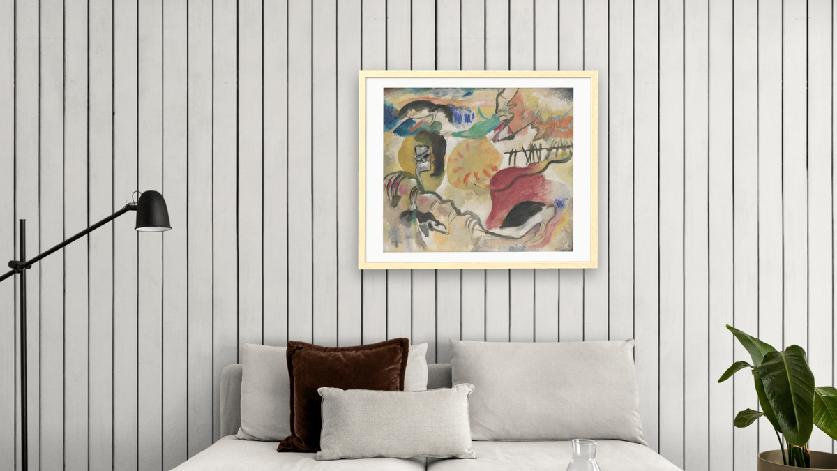 Improvisation 27 (Garden of Love II), shown at 32 × 40 in (81.3 × 101.6 cm) in Arber Natural, living