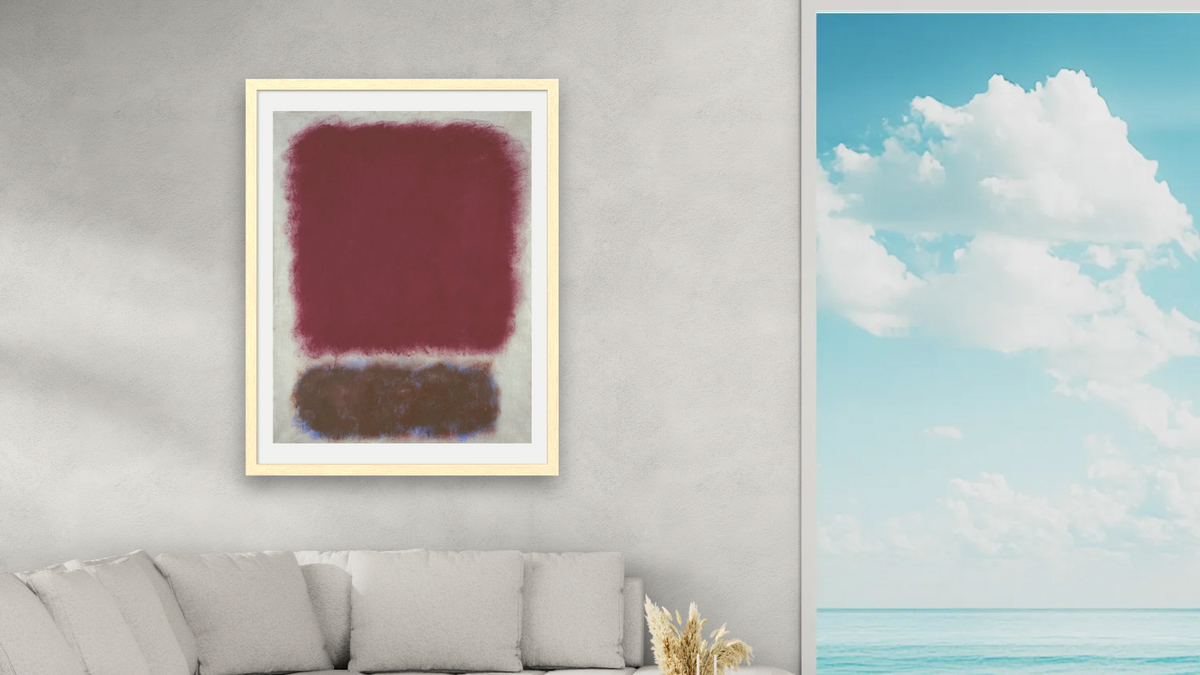 Untitled (Red over Brown) by Mark Rothko, shown at 30 × 40 in (76.2 × 101.6 cm) in Arber Natural, living