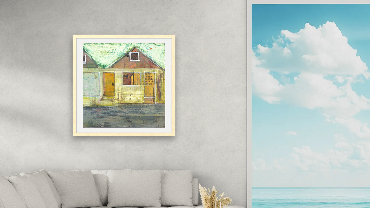 Caciola Place by Dobee Snowber, shown at 32 × 32 in (81.3 × 81.3 cm) in Arber Natural, living