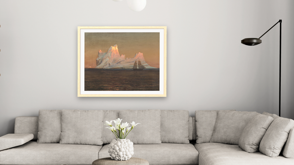 The Iceberg by Frederic Edwin Church, shown at 32 × 40 in (81.3 × 101.6 cm) in Arber Natural, living