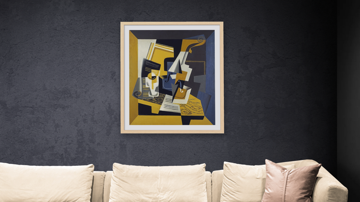 A Violin and Glass by Juan Gris, shown at 32 × 40 in (81.3 × 101.6 cm) in Arber Natural, living