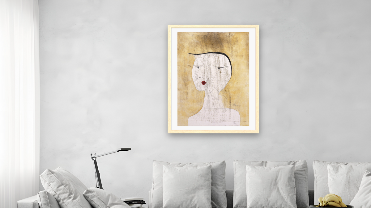 Sealed Woman by Paul Klee, shown at 30 × 40 in (76.2 × 101.6 cm) in Arber Natural, living