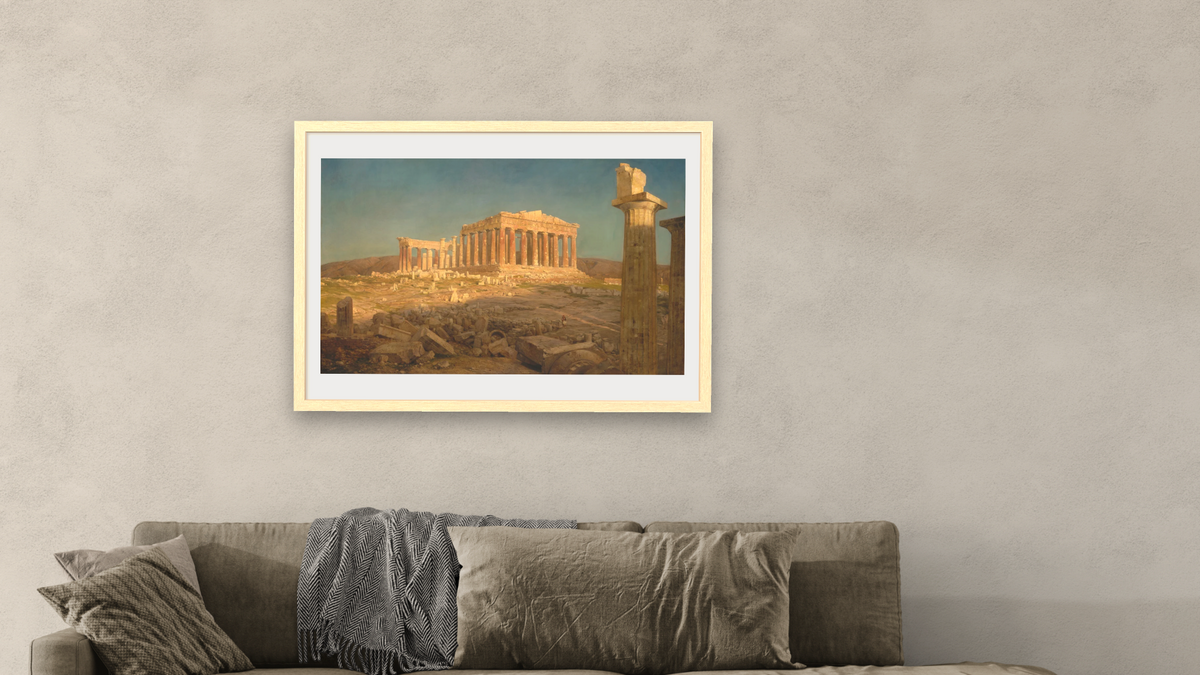 The Parthenon by Frederic Edwin Church, shown at 28 × 42 in (71.1 × 106.7 cm) in Arber Natural, living