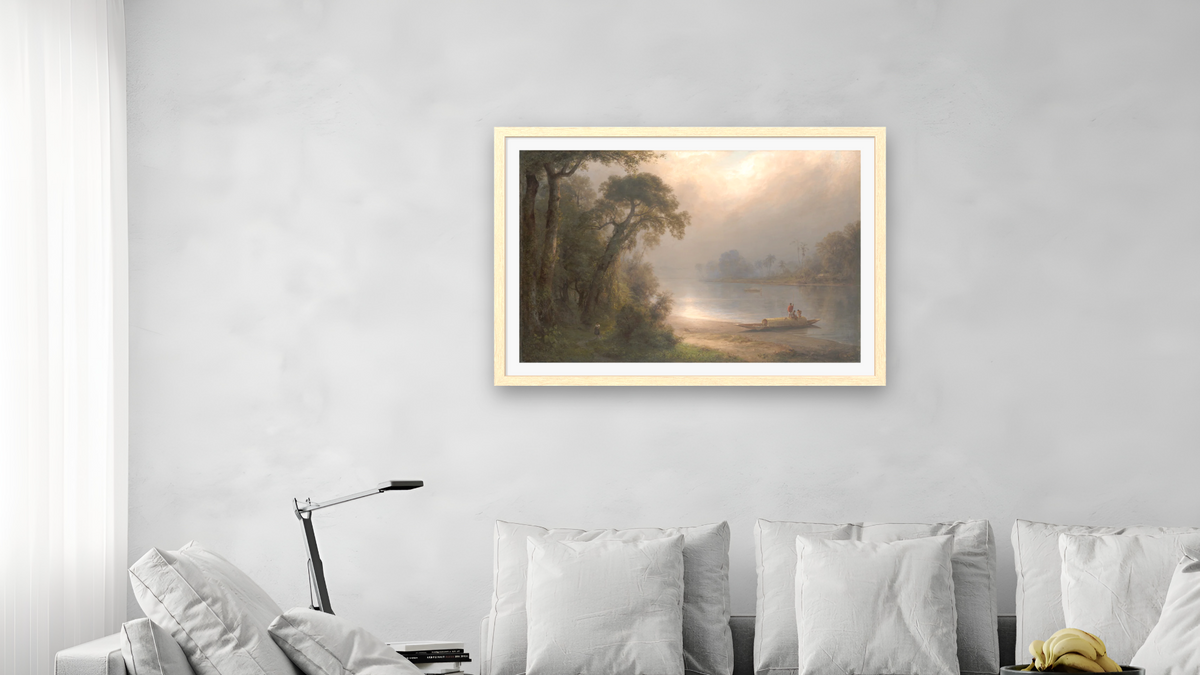 Evening in the Tropics by Frederic Edwin Church, shown at 28 × 42 in (71.1 × 106.7 cm) in Arber Natural, living