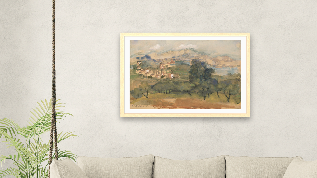 Olive Trees by Arthur Bowen Davies, shown at 28 × 42 in (71.1 × 106.7 cm) in Arber Natural, living