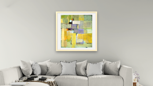 #NAME? by Ellen Hermanos, shown at 32 × 32 in (81.3 × 81.3 cm) in Arber Natural, living [arteriel-render:v6:room_a:32x32@50,36]