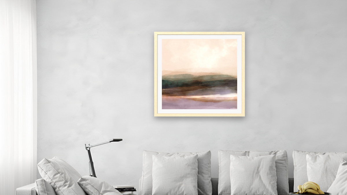 Clarity by Dan Hobday, shown at 32 × 32 in (81.3 × 81.3 cm) in Arber Natural, living