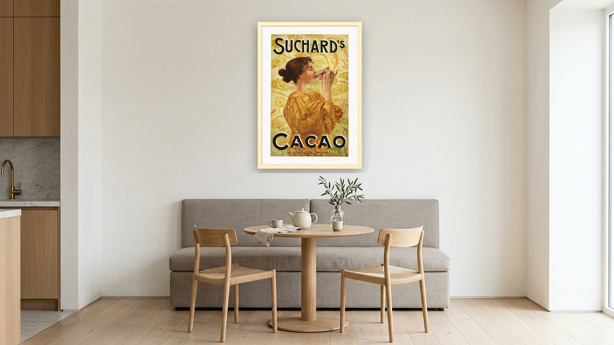 Suchard's Cacao by Unknown Artist, shown at 28 × 42 in (71.1 × 106.7 cm) in Arber Natural, kitchen