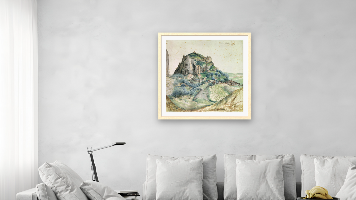 View of the Arco Valley in the Tyrol by Albrecht Dürer, shown at 32 × 32 in (81.3 × 81.3 cm) in Arber Natural, living