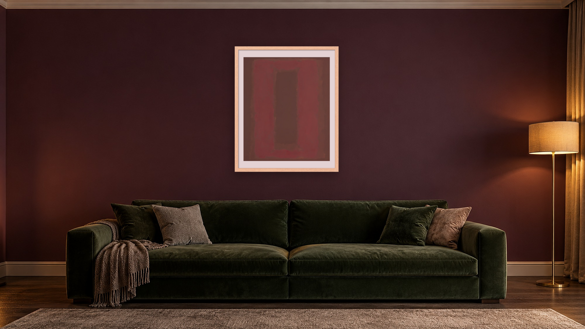 Untitled by Mark Rothko, shown at 32 × 40 in (81.3 × 101.6 cm) in Arber Natural, den