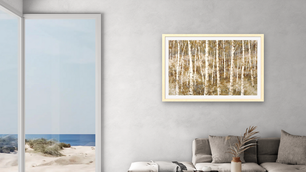 Golden Path, shown at 28 × 42 in (71.1 × 106.7 cm) in Arber Natural, living