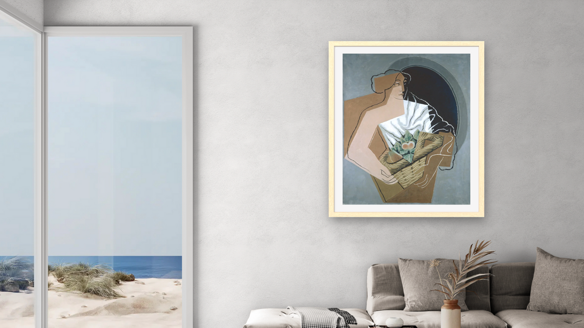 The Woman with the Basket by Juan Gris, shown at 32 × 40 in (81.3 × 101.6 cm) in Arber Natural, living