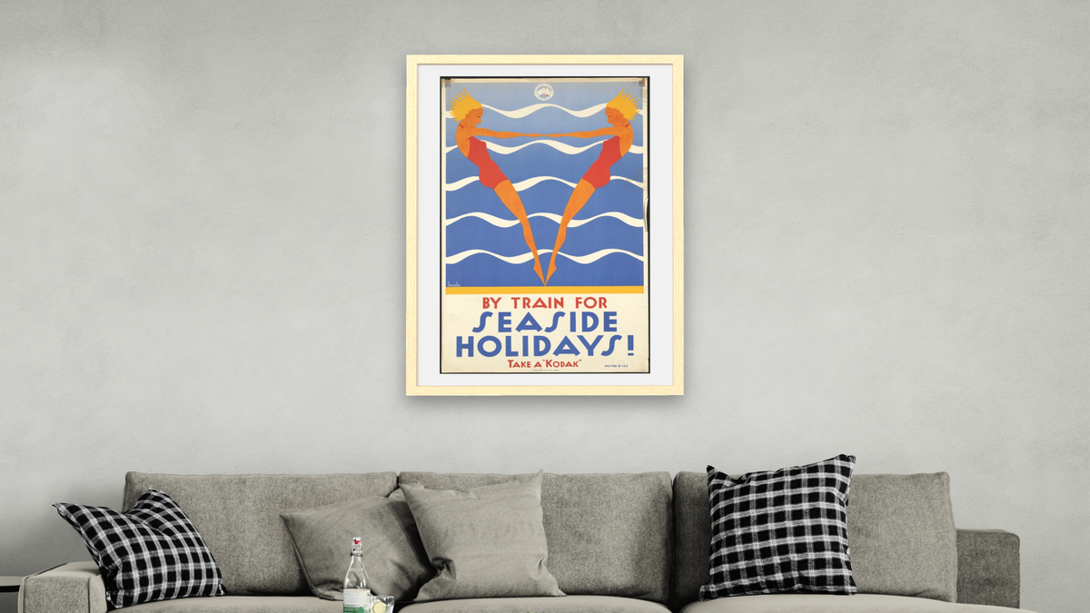 BPL Travel Posters, shown at 28 × 42 in (71.1 × 106.7 cm) in Arber Natural, living