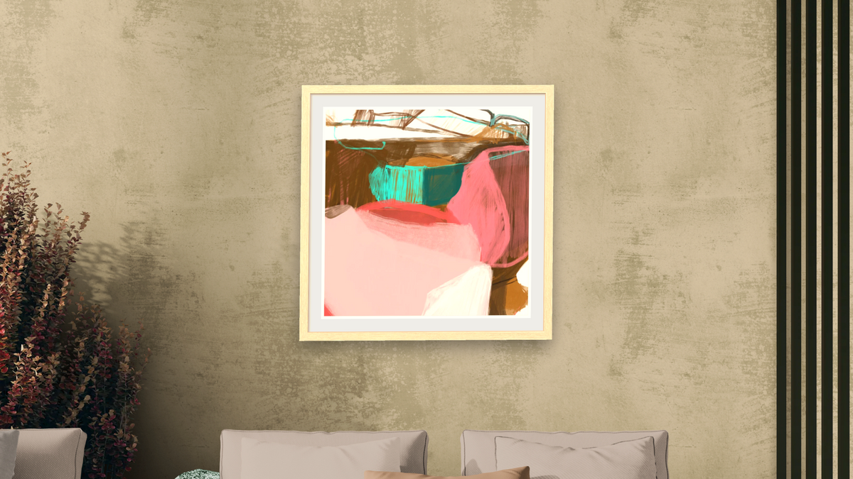Candy Pop 1 by Nino Yuniardi, shown at 32 × 32 in (81.3 × 81.3 cm) in Arber Natural, living