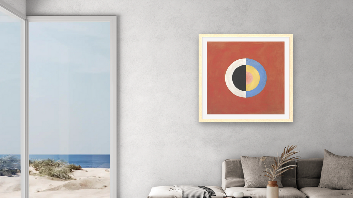 Group IX/SUW, The Swan, No 17 by Hilma af Klint, shown at 32 × 32 in (81.3 × 81.3 cm) in Arber Natural, living