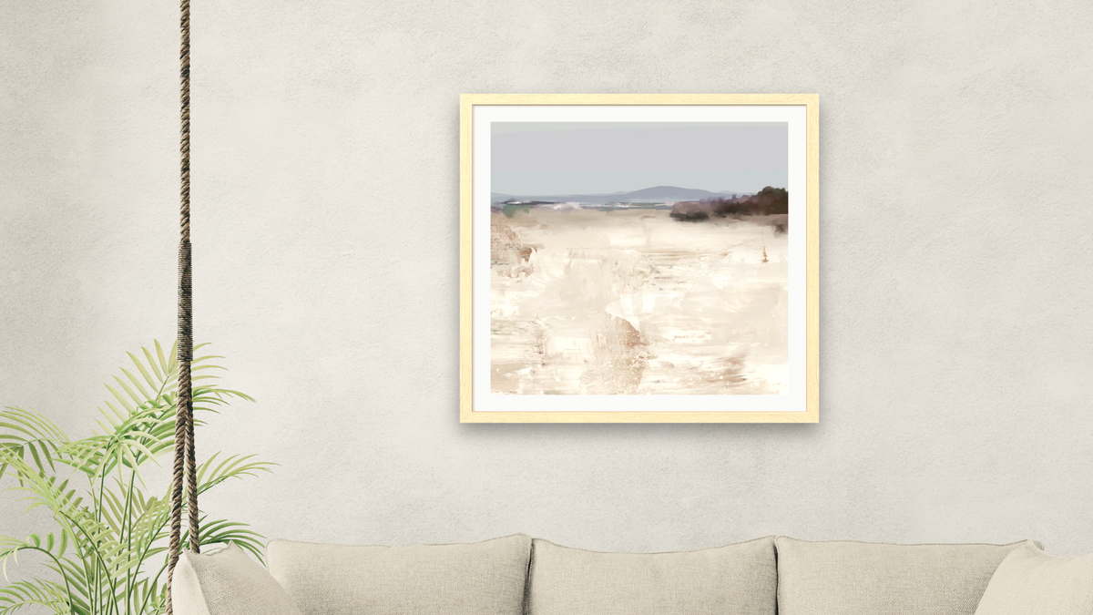 Cali by Dan Hobday, shown at 32 × 32 in (81.3 × 81.3 cm) in Arber Natural, living