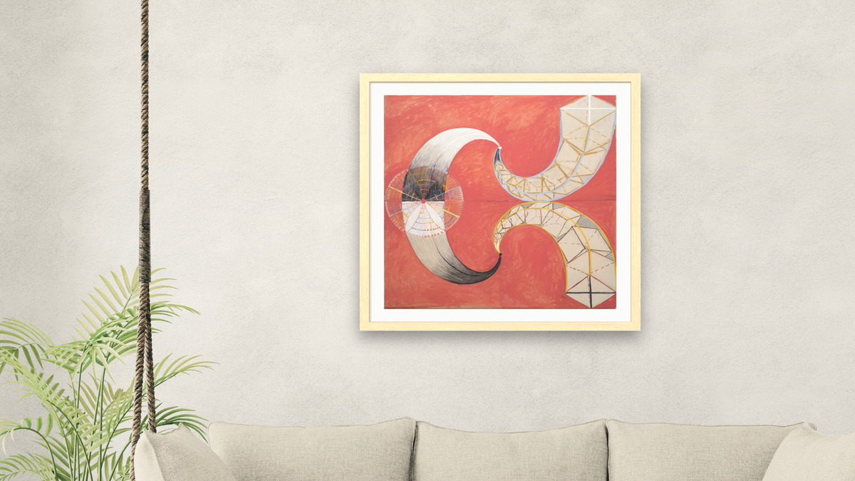 Group IX/SUW, No. 9, The Swan by Hilma af Klint, shown at 32 × 32 in (81.3 × 81.3 cm) in Arber Natural, living