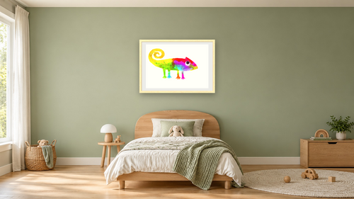 A Color of His Own by Leo Lionni, shown at 28 × 42 in (71.1 × 106.7 cm) in Arber Natural, kids' room [arteriel-render:v6:room_a:28x42@50,33]