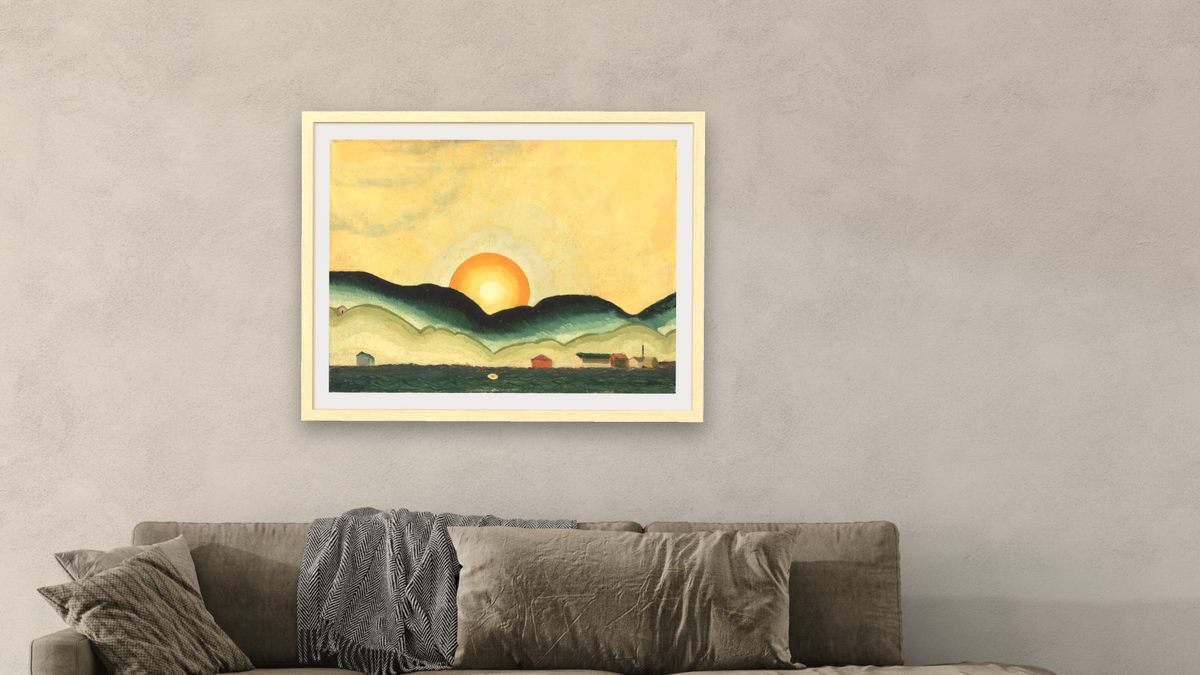 Sunrise, Northport Harbor by Arthur Garfield Dove, shown at 30 × 40 in (76.2 × 101.6 cm) in Arber Natural, living