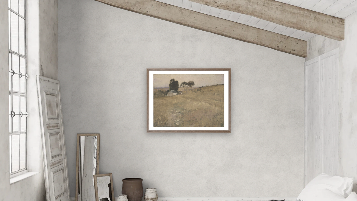 A summer evening by David Davies, shown at 30 × 40 in (76.2 × 101.6 cm) in Arber Light Walnut, bedroom