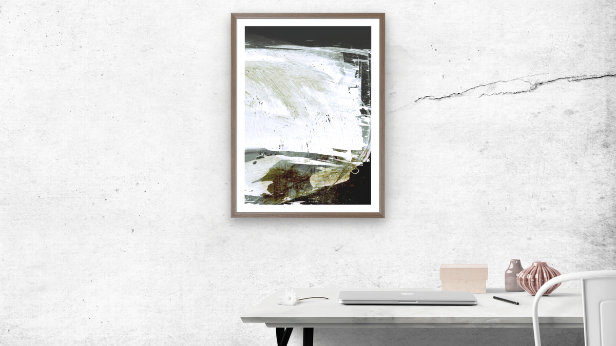 Rested 2 by Dan Hobday, shown at 30 × 42 in (76.2 × 106.7 cm) in Arber Light Walnut, office