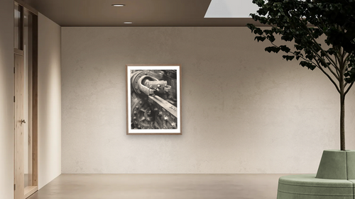 484 LS Out, C&TS 484 by Gordon Osmundson, shown at 30 × 40 in (76.2 × 101.6 cm) in Arber Light Walnut, office [arteriel-render:v6:room_a:30x40@43,50]