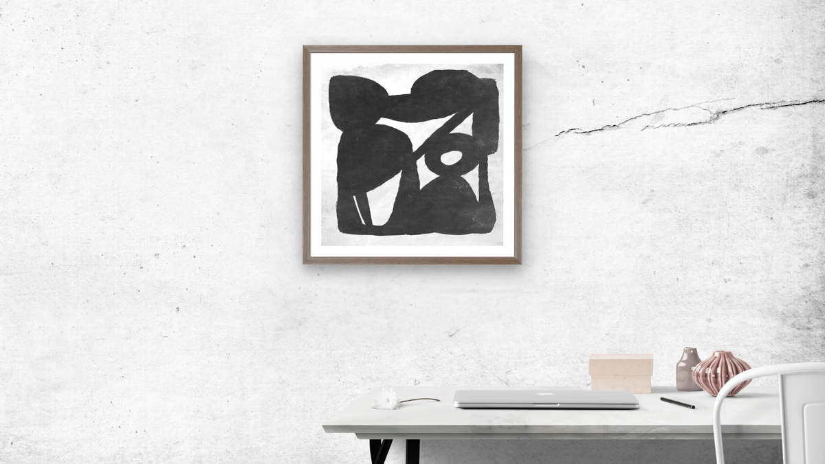 Mono Set 2 by Dan Hobday, shown at 32 × 32 in (81.3 × 81.3 cm) in Arber Light Walnut, office