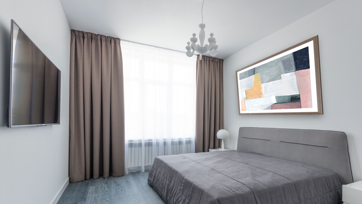 Margin by Dan Hobday, shown at 30 × 42 in (76.2 × 106.7 cm) in Arber Light Walnut, bedroom