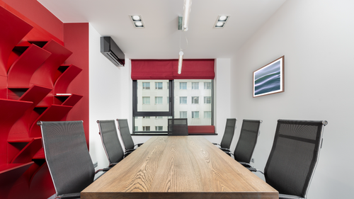 A Cappella by Judith Rayl, shown at 32 × 32 in (81.3 × 81.3 cm) in Arber Light Walnut, office [arteriel-render:v6:room_a:32x32]
