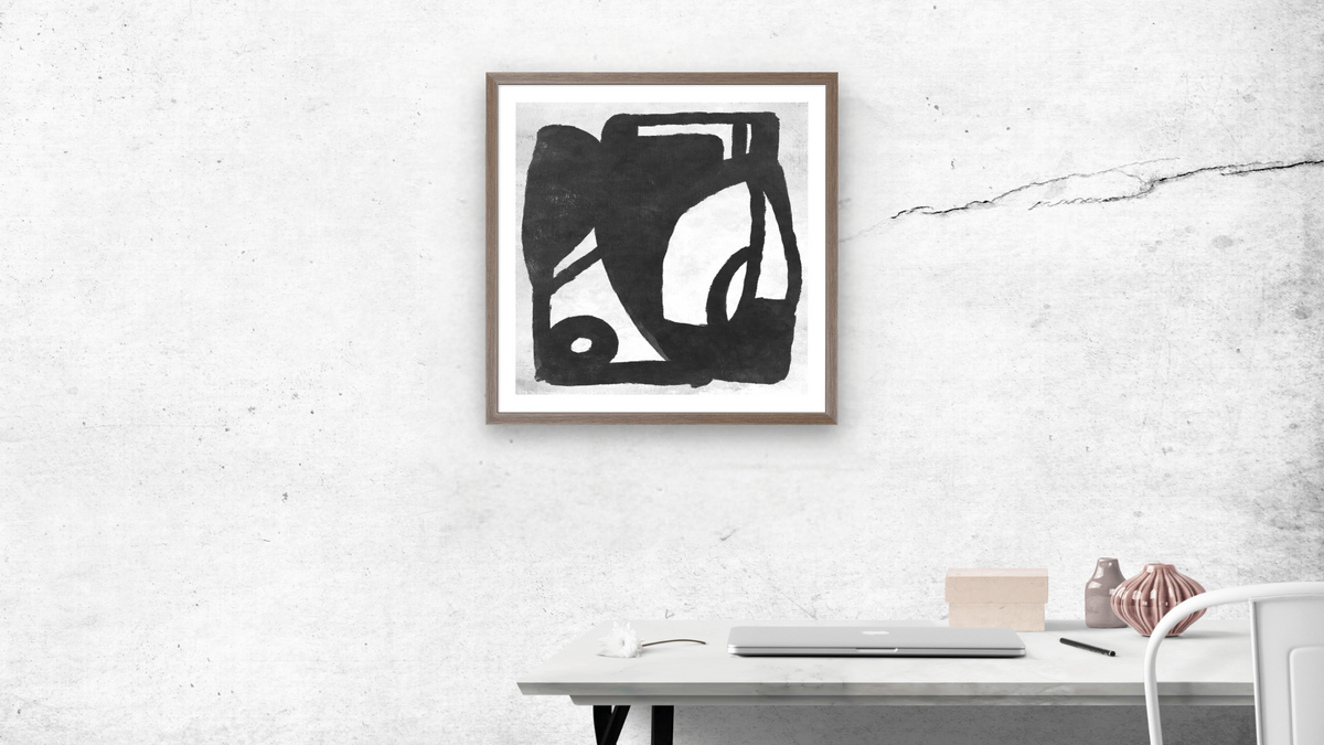Mono Set 4 by Dan Hobday, shown at 32 × 32 in (81.3 × 81.3 cm) in Arber Light Walnut, office