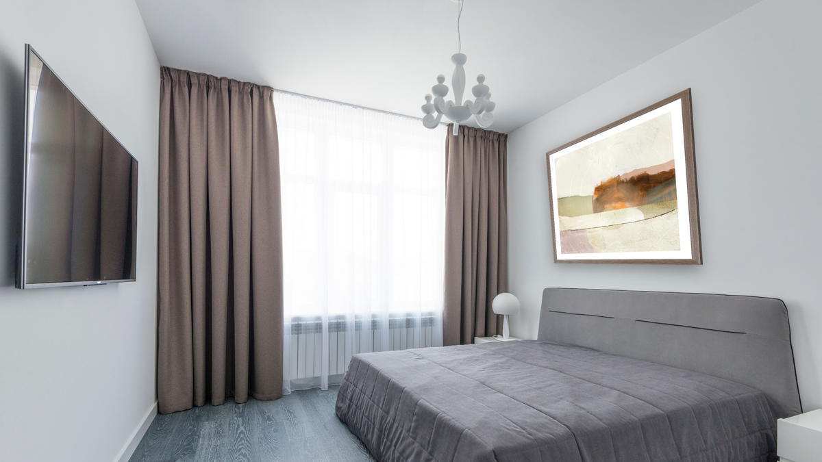 Corn Field by Dan Hobday, shown at 32 × 32 in (81.3 × 81.3 cm) in Arber Light Walnut, bedroom