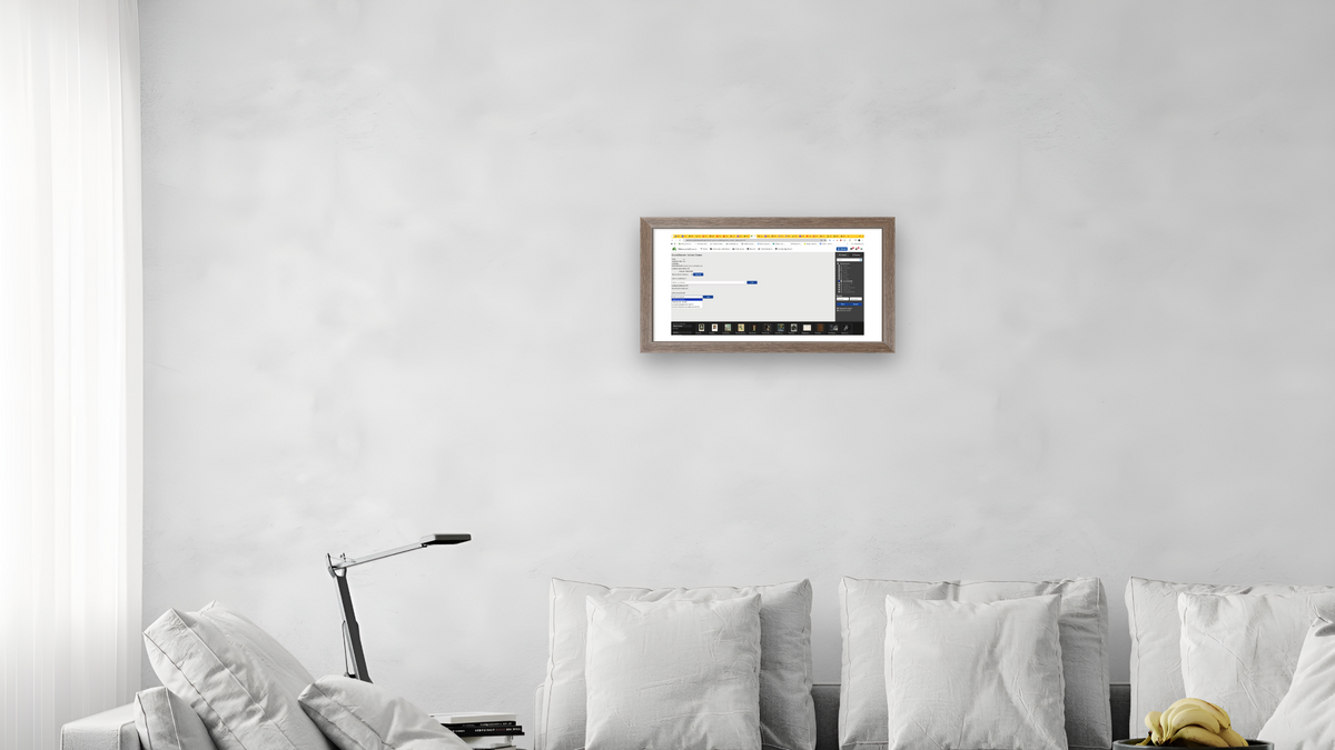 Artwork 64140, shown at 12 × 24 in (30.5 × 61 cm) in Arber Light Walnut, living