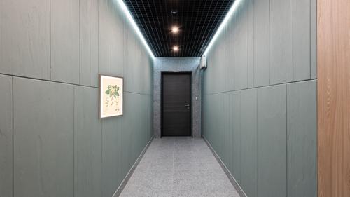 15cul-hilma-af-klint-review-fqkl-superJumbo.jpg by Hilma af Klint, shown at 23 × 40 in (58.4 × 101.6 cm) in Arber Light Walnut, hallway [arteriel-render:v6:room_a:23x40]