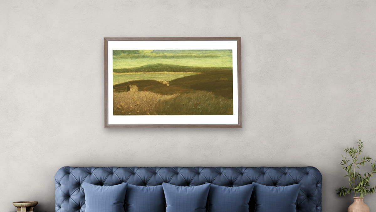 Gay Head by Albert Pinkham Ryder, shown at 28 × 42 in (71.1 × 106.7 cm) in Arber Light Walnut, bedroom
