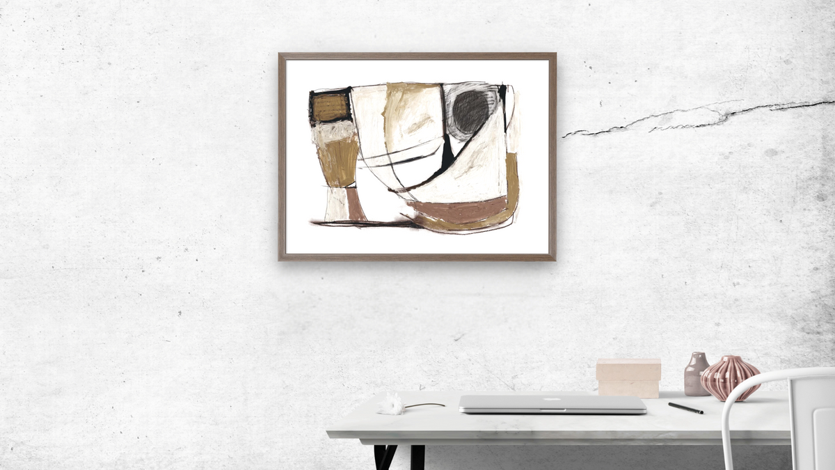 Mixed Media by Dan Hobday, shown at 30 × 42 in (76.2 × 106.7 cm) in Arber Light Walnut, office