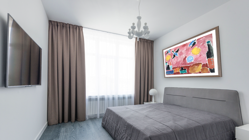 42-51913693 by Alexei Jawlensky, shown at 28 × 42 in (71.1 × 106.7 cm) in Arber Light Walnut, bedroom [arteriel-render:v6:room_a:28x42@77,37]