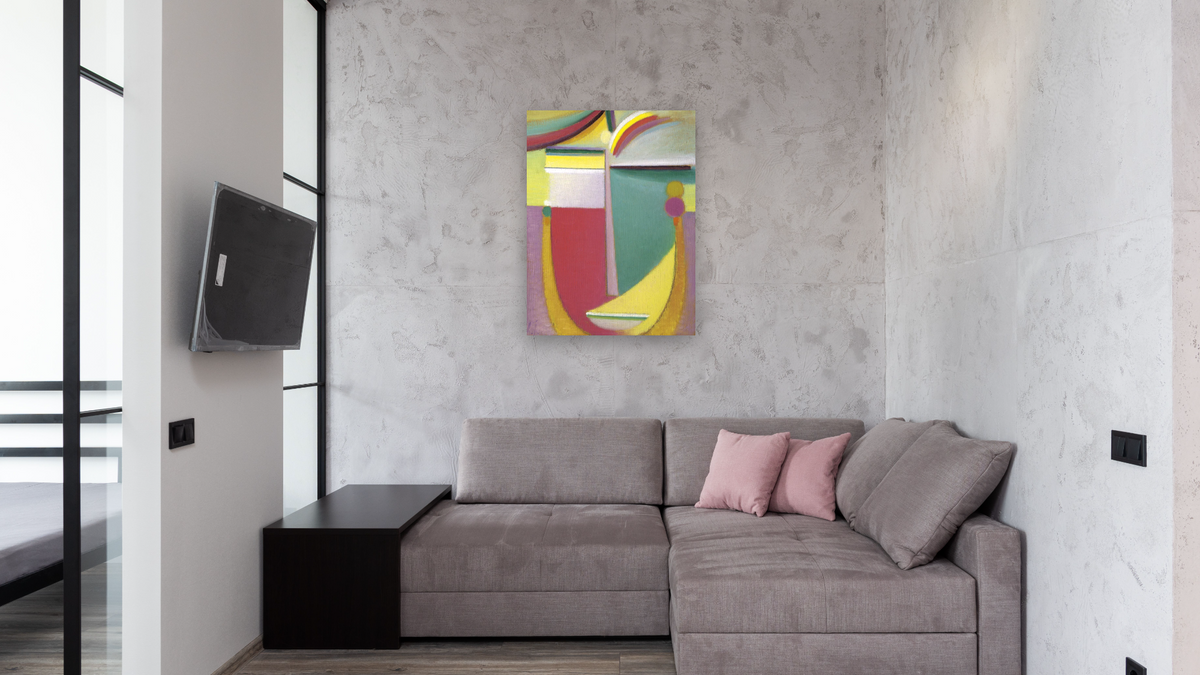 Abstract Head: Inner Vision by Alexei Jawlensky, shown at 30 × 40 in (76.2 × 101.6 cm) as gallery-wrapped canvas, media room
