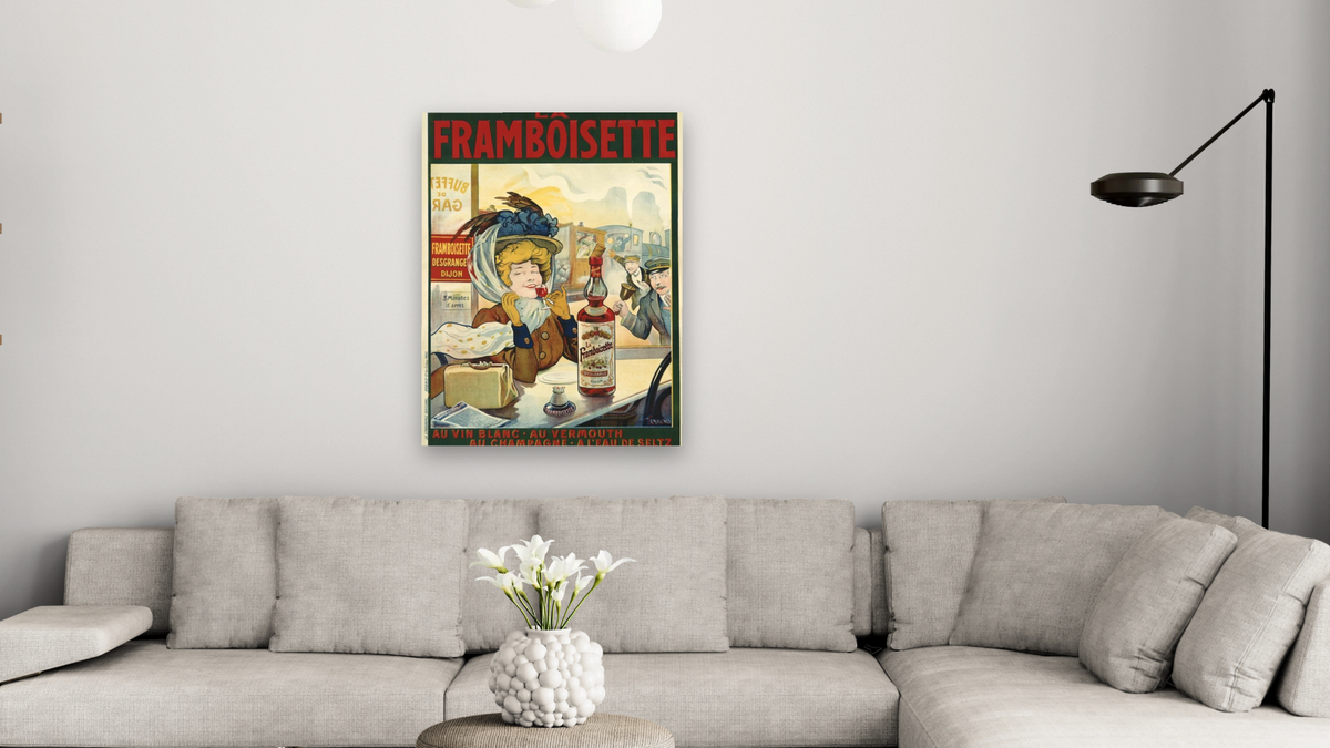 Framboisette Poster by Tamagno, shown at 30 × 40 in (76.2 × 101.6 cm) as gallery-wrapped canvas, living