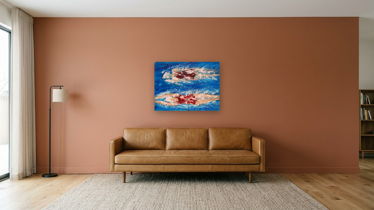 We'll See by Dobee Snowber, shown at 30 × 40 in (76.2 × 101.6 cm) as gallery-wrapped canvas, media room