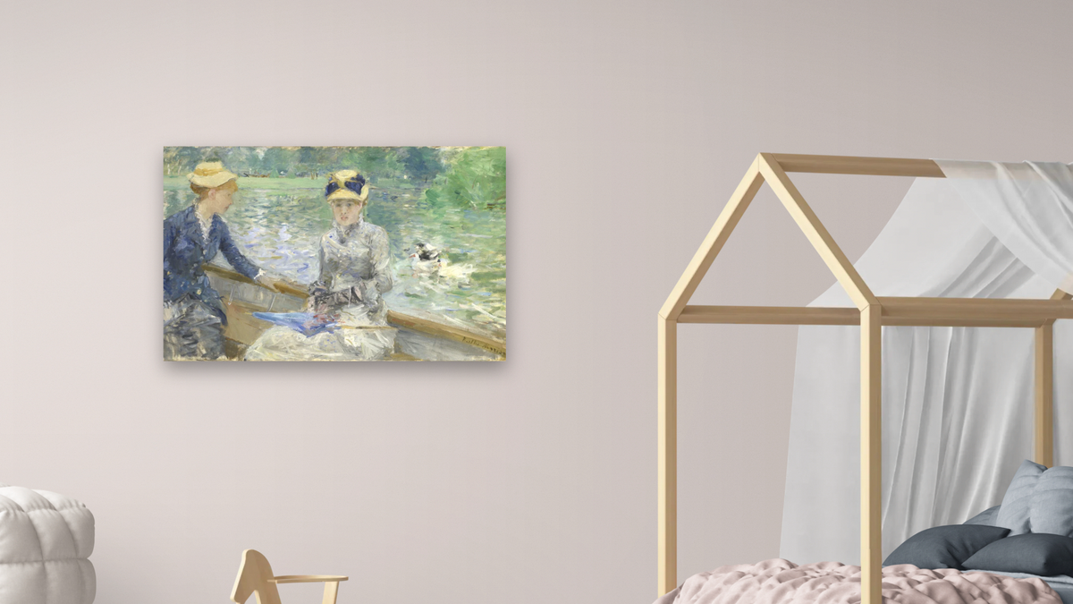 Summer’s Day by Berthe Morisot, shown at 28 × 42 in (71.1 × 106.7 cm) as gallery-wrapped canvas, bedroom