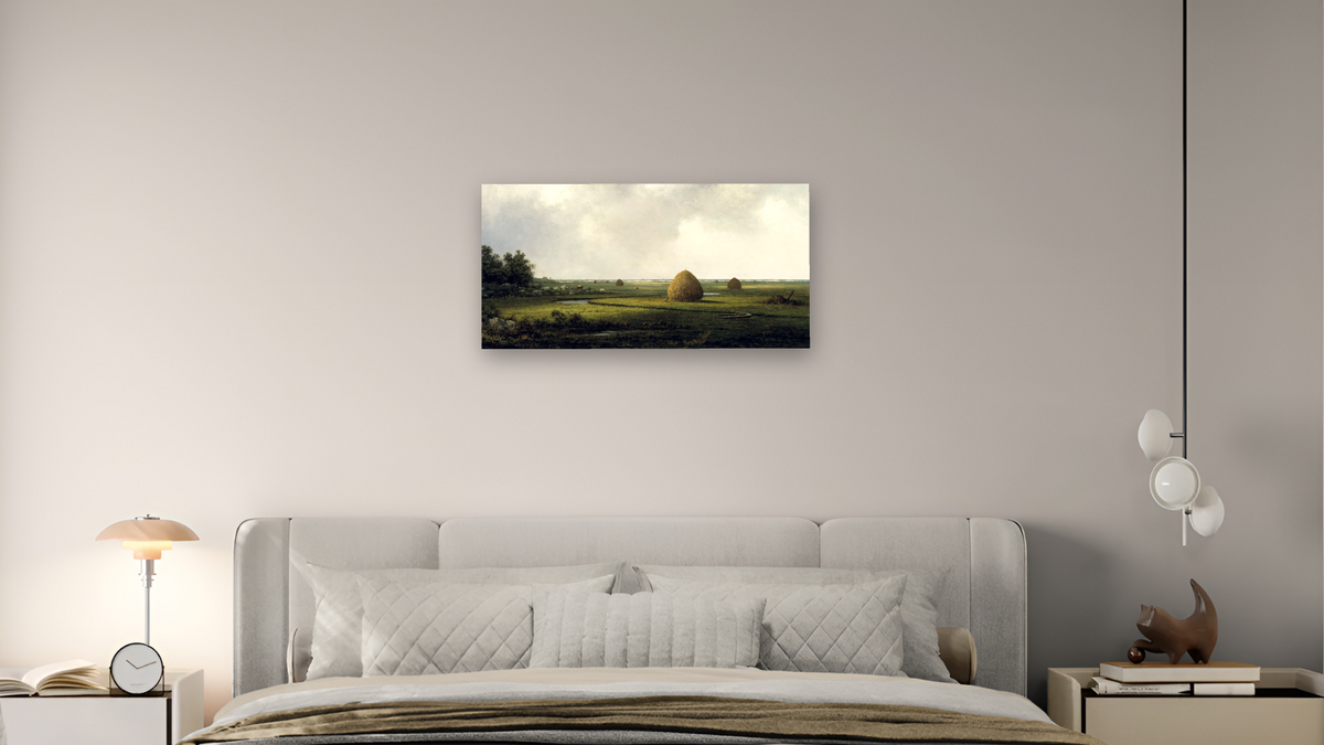 View of Marshfield by Martin Johnson Heade, shown at 20 × 40 in (50.8 × 101.6 cm) as gallery-wrapped canvas, bedroom
