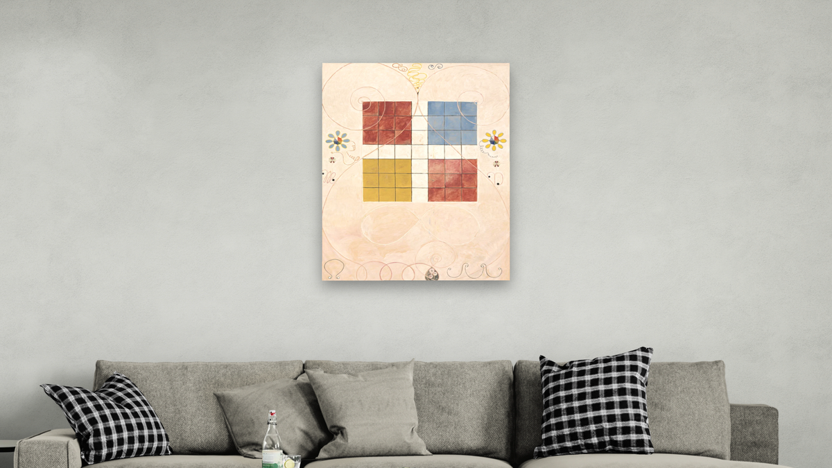 Group IV, The Ten Largest, No. 10, Old Age by Hilma af Klint, shown at 30 × 40 in (76.2 × 101.6 cm) as gallery-wrapped canvas, living