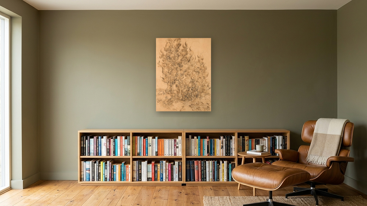 Cypresses by Vincent van Gogh, shown at 30 × 40 in (76.2 × 101.6 cm) as gallery-wrapped canvas, library