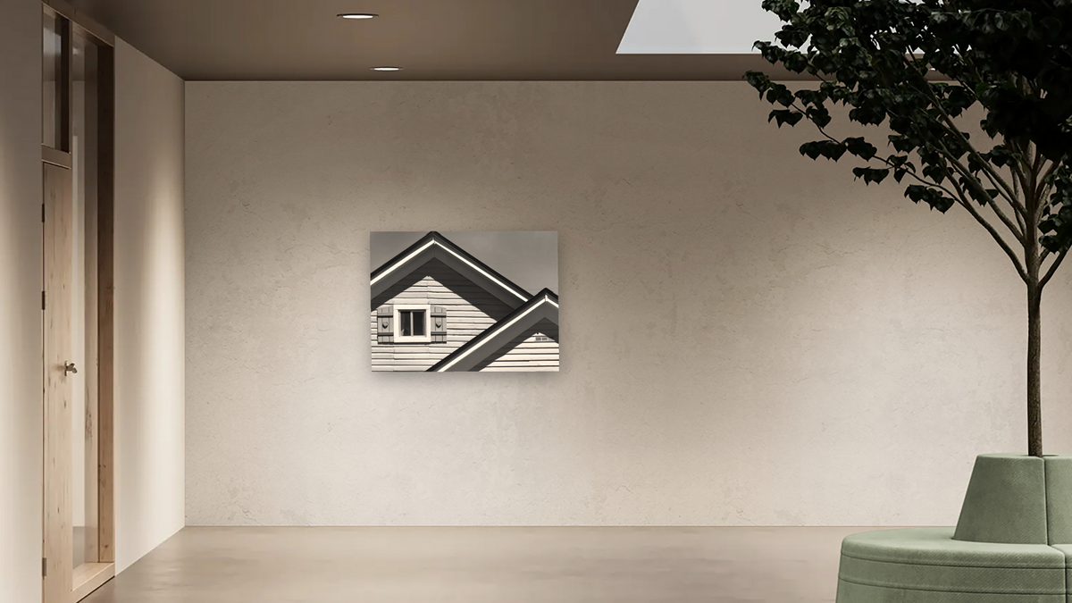 Peaks & Hearts by Gordon Osmundson, shown at 30 × 40 in (76.2 × 101.6 cm) as gallery-wrapped canvas, office