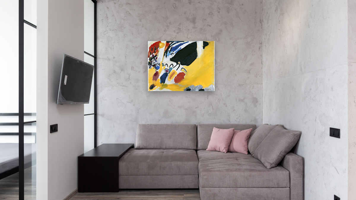 Impression III (Concert) by Wassily Kandinsky, shown at 30 × 40 in (76.2 × 101.6 cm) as gallery-wrapped canvas, media room