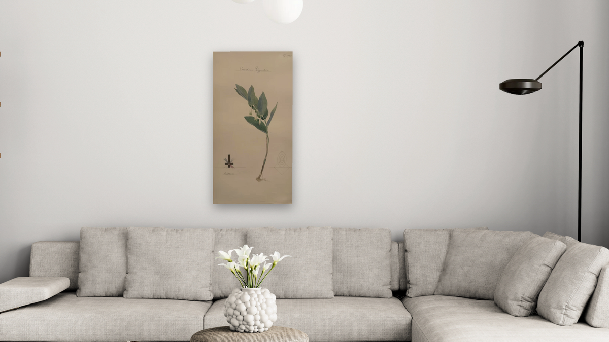 Angular Solomon's Seal by Hilma af Klint, shown at 20 × 40 in (50.8 × 101.6 cm) as gallery-wrapped canvas, living