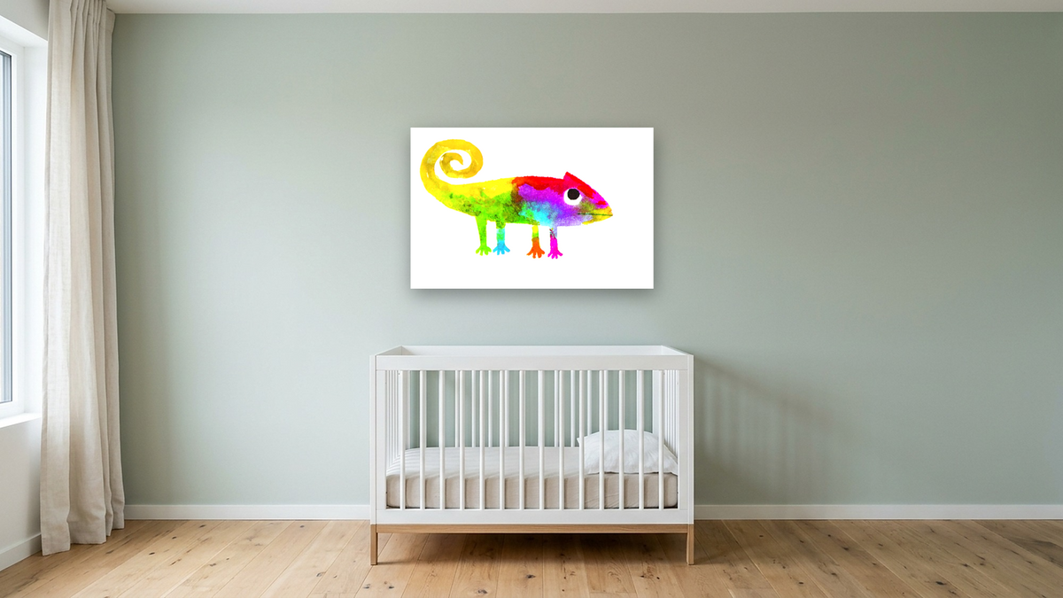 A Color of His Own by Leo Lionni, shown at 28 × 42 in (71.1 × 106.7 cm) as gallery-wrapped canvas, nursery