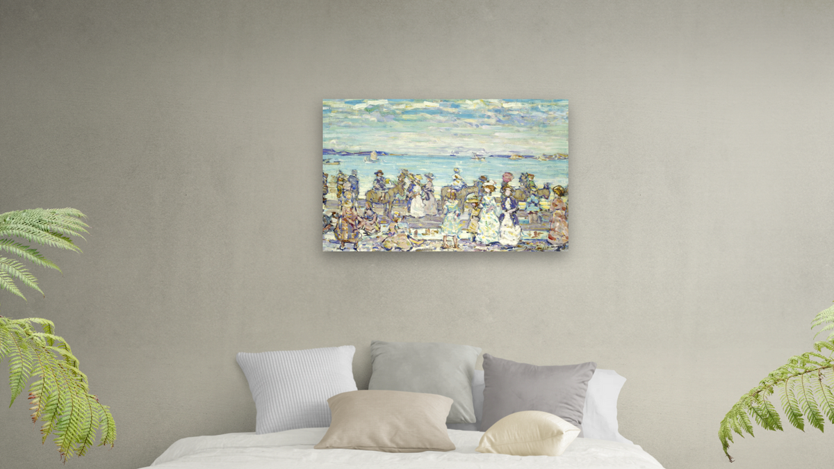 Opal Sea by Maurice Brazil Prendergast, shown at 28 × 42 in (71.1 × 106.7 cm) as gallery-wrapped canvas, bedroom