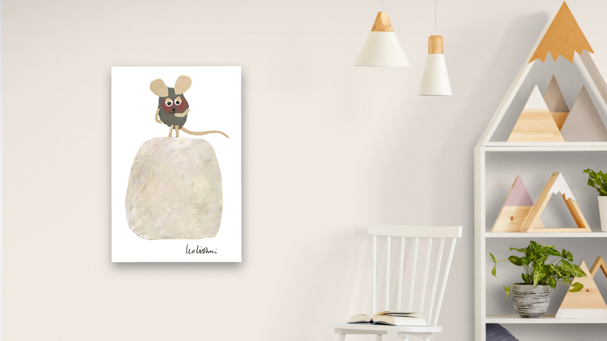 Frederick XVI by Leo Lionni, shown at 28 × 42 in (71.1 × 106.7 cm) as gallery-wrapped canvas, nursery