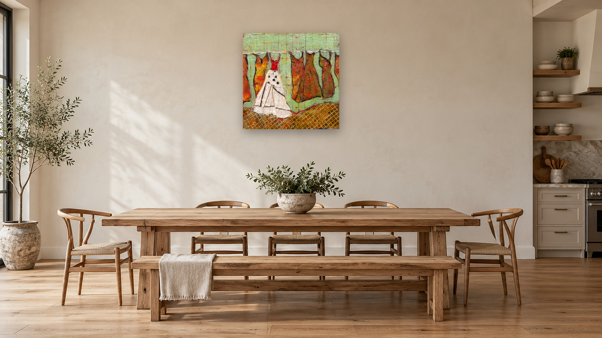 Standout by Dobee Snowber, shown at 32 × 32 in (81.3 × 81.3 cm) as gallery-wrapped canvas, kitchen